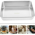 thumbnail image 4 of quare Plate,Stainless Steel Trays,10''x8''x2'' Baking Sheet Pan ,Stainless Steel Cookie Sheet Pan Tray, for Oven Use, Cooking Roasting, Non Toxic and Dishwasher Safe,Heavy Duty,Easy to Clean(Silver), 4 of 9
