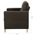 thumbnail image 6 of Farmhouse Accent Chair with Arms, Oversized Upholstered Armchair with Wood Legs, Single Sofa Chair for Living Room, Bedroom, Brown, 6 of 8