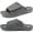 Fluff Grey, variant on Mens House Slippers Adjustable Straps Orthotic Plantar Fasciitis Open Toe Slides Sandals with Comfy Arch Support Slippers for man Slip-on Indoor Outdoor Rubber Sole Darkblue Size 15