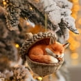 thumbnail image 5 of HomeDM Animal Acorn Ornaments - 2D Flat Acrylic Forest Animal Christmas Tree Hanging Pendant Animal Decoration Christmas Ornament for Home Decor, 5 of 6
