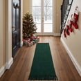 thumbnail image 3 of SUNDEREY 2'x5' Christmas Doormat Hallway Runner Rug, Washable Kitchen Floor Mat, Cotton Woven Reversible Entryway Rug, Holiday Xmas Decor Indoor Outdoor Throw Rug,Green&Black, 3 of 8