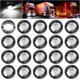 thumbnail image 1 of Luces LED de gálibo laterales redondas de 3/4", intermitentes delanteros y traseros, impermeables, para remolques, camiones, autobuses, furgonetas, caravanas, Wrangler, ATV, UTV (20 luces LED blancas), 1 of 2