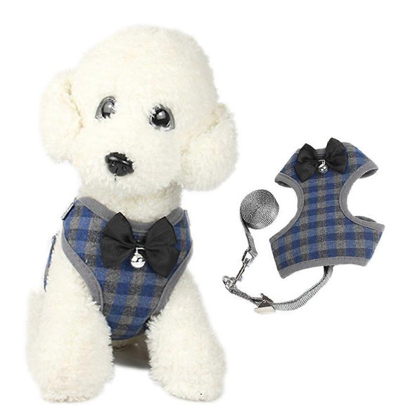 Harness and Leash Set for Walking Small pet Harness, Escape Proof Soft Vest Harnesses with Bell