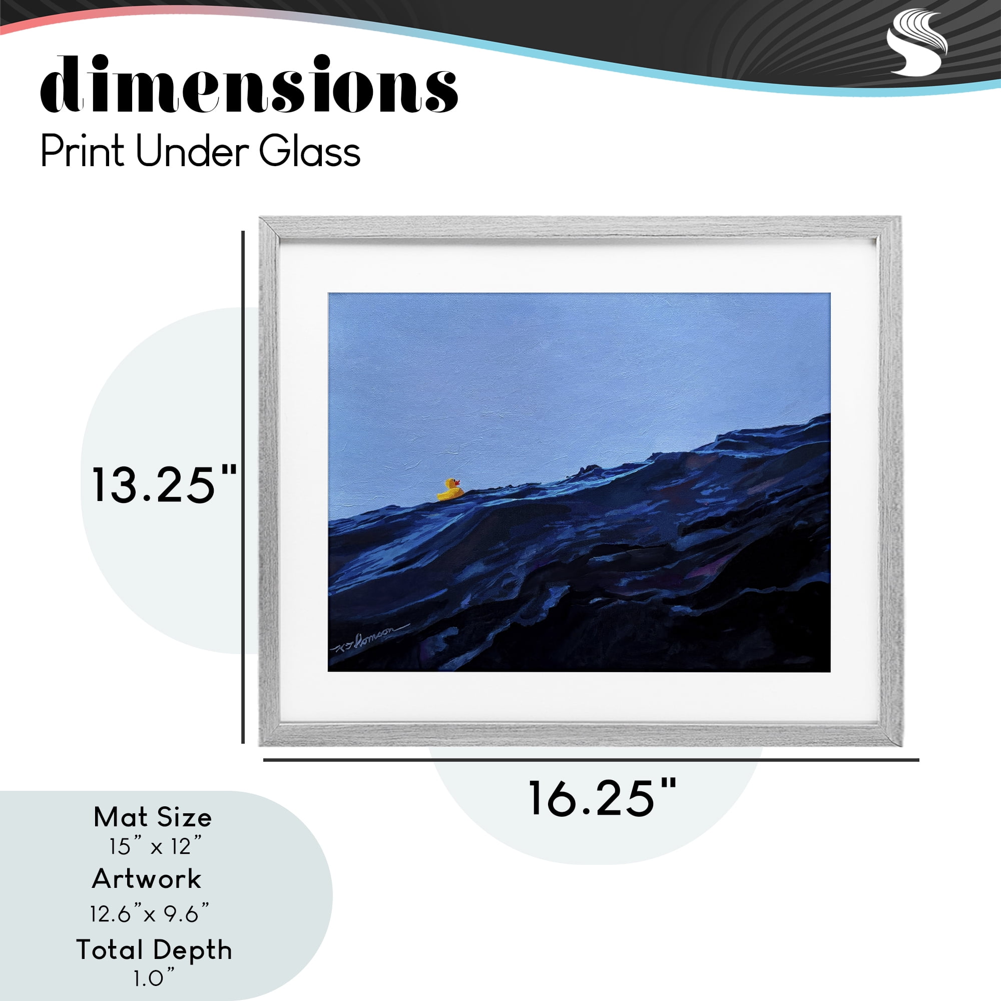 You're The One Duck Gray Framed Print Under Glass, design by Keith Thomson