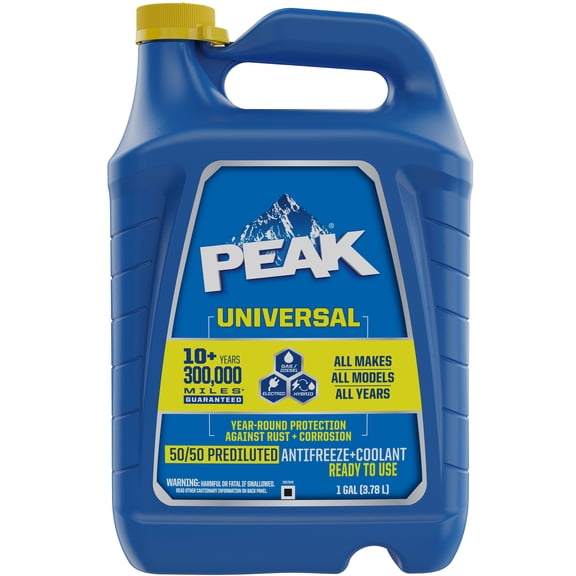 PEAK Universal 50/50 Prediluted Antifreeze   Coolant for All Vehicles, 1 gal