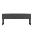 thumbnail image 3 of CorLiving Antonio 46" Wide Fabric Upholstered Indoor Bench with Curved Wood Legs, Dark Grey, 3 of 7