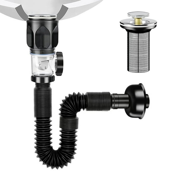 Kitchen Sink Drain Pipe Flexible Stretchable Strainer Pipelines Washbasin Anticlogging Sink Strainer Hose