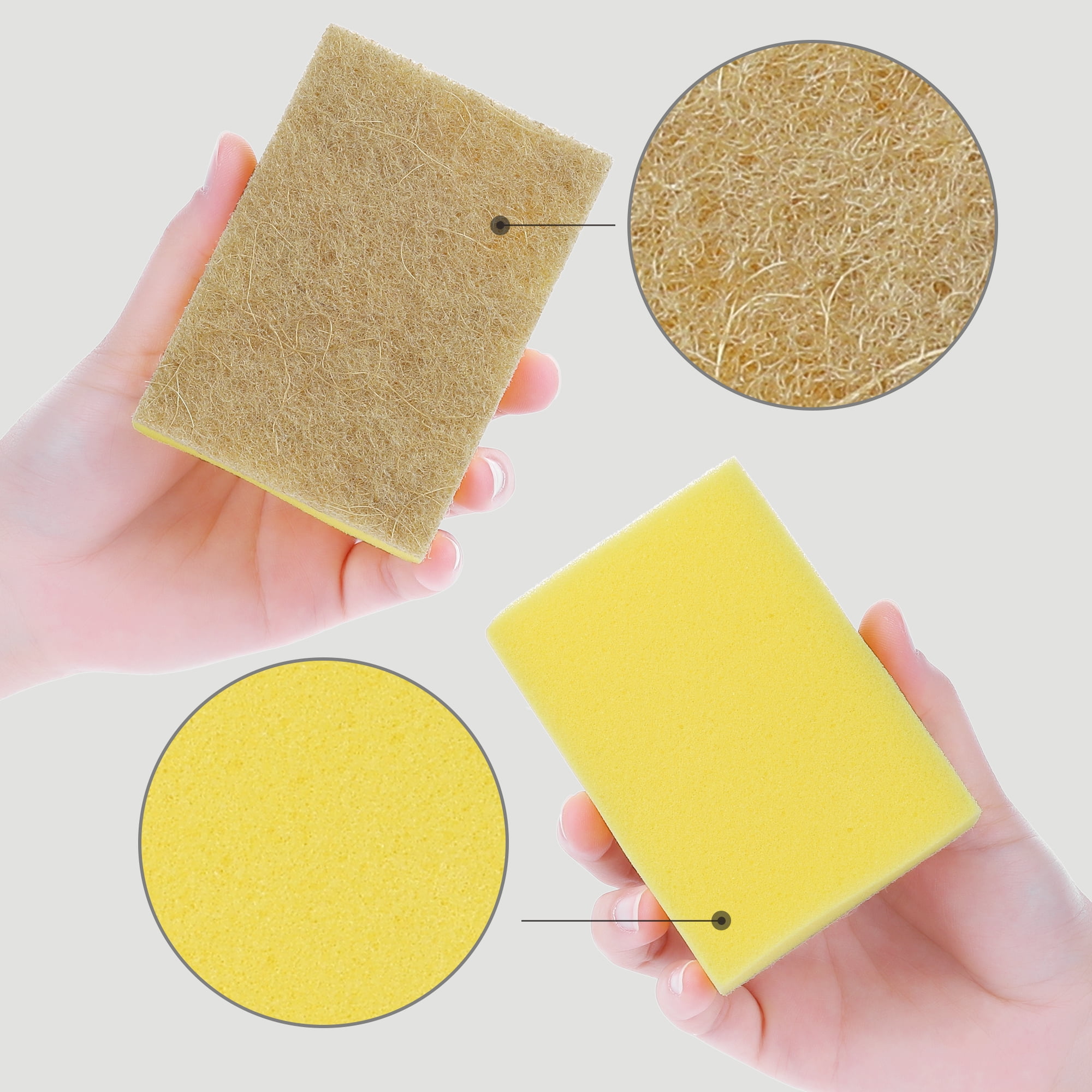 Unique Bargains Dual Sided Dish Sponges Non Scratch Cleaning Sponge 10 Pack 3.6"x2.2"x1.2"