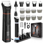 Manscape All-in-One Beard Trimmer for Men, Dual-Speed Electric Waterproof Razor Shaver for Mustache, Facial, Beard Styler, Mens Beard Grooming Kit with LED Display, Type-C Rechargable, Charging Dock