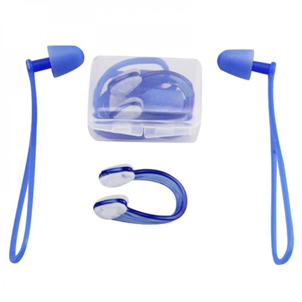 1 set waterproof soft silicone swimming set nose clip ear plug earplug tool   ZF 