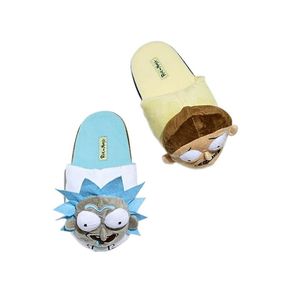 Rick and Morty Men's Slippers, 3D Plush Slippers Indoor Footwear Multicolor – 10
