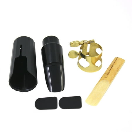Soprano Sax Saxophone Mouthpiece Plastic with Cap Metal Buckle Reed Mouthpiece Patches Pads