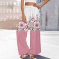 thumbnail image 2 of YUANGUANST Womens Dress Pants Womens Wide Leg Palazzo Pants Boho Floral 2025 Summer Beach Culottes Flowy Casual Trousers For Vacation Office Slacks, 2 of 4