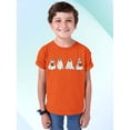 thumbnail image 2 of Hiding Ghost Dogs Halloween Outfit Pet Lovers Youth T-shirt, L, Orange, 2 of 6