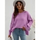 thumbnail image 2 of Suéter tipo cárdigan holgado de punto con cuello redondo para mujer, cómodo y moderno., 2 of 4