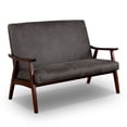 thumbnail image 2 of Furniture of America Kikee Wood Upholstered Loveseat Bench, Dark Gray, 2 of 6