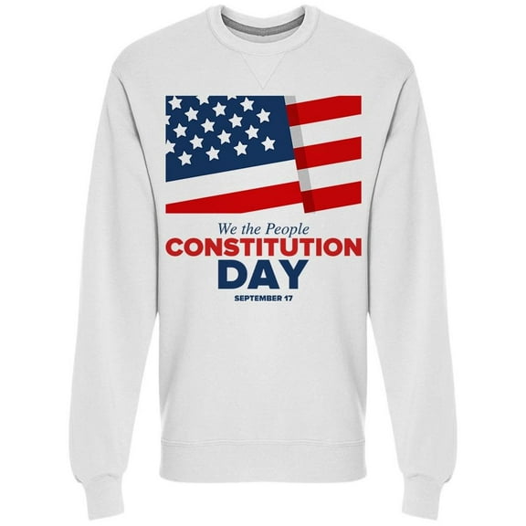 American Flag W/text Sweatshirt Men -Image by Shutterstock, Male Medium