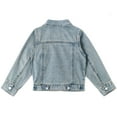 thumbnail image 2 of KIDSCOOL SPACE Little Kid Simple Jean Jacket, Stone Washed Soft Denim Coat Outfit,Light Blue,9-10 Years, 2 of 6