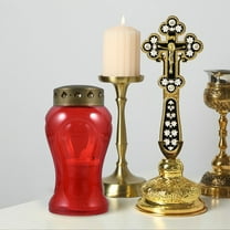 OFFIGAM Memorial Garden Decor Flameless Candle Holder Red 2Pcs