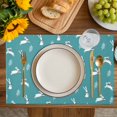 thumbnail image 4 of Teal Spring Easter Placemats Set of 8, Cute Bunny Botanical Placemats for Dining Table, Place Mats for Kitchen Tabletop, Waterproof Wipeable Dining Table Mats Set, 4 of 9