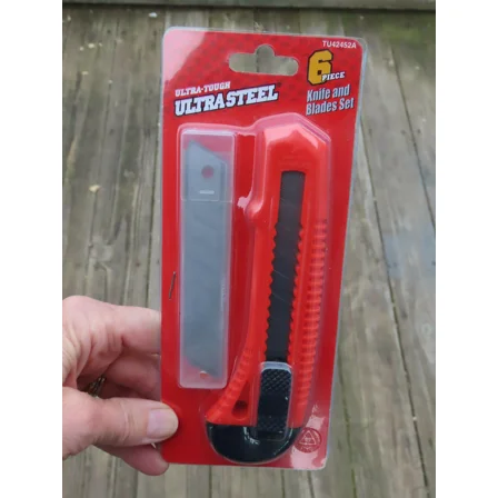 6 Piece Knife   Blades Set Ultra Tough Ultrasteel Utility Box Shop Household