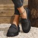 thumbnail image 3 of Xucatan Women's Patent Leather Tassel Loafers, Chunky Sole Slip-On Flat Shoes, Classic British Style Casual Shoes for Women, Plus Size Uniform Shoes Gift, 3 of 8