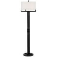thumbnail image 2 of Possini Euro Design Madrid Modern Industrial Floor Lamp 64" Tall Matte Black Metal White Linen Hardback Drum Shade for Living Room Bedroom Office Home, 2 of 9