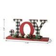thumbnail image 2 of Glitzhome 11.4 x 5.4 Inches Christmas Wooden Plaid "JOY" Table Decor, 2 of 6