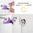 thumbnail image 2 of No Hook Purple Polka Dots Shower Curtain with Snap in Liner Set, Modern Abstract Art Waterproof Fabric Bathroom Curtains with See Through Top Window, Hotel Style Small 36 x 78 Inch, 2 of 9