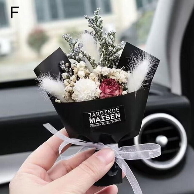 Small Bouquet Car Air Freshener Vent Clips, Mini Dried Flower Bouquet Car Air Conditioning Outlet Perfume Clip Decoration Car Essential Oil Diffuser Vent Clip Auto Interior Accessories