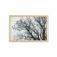 thumbnail image 1 of Nature Wall Art with Frame, Leafless Autumn Fall Tree Branches Tops Oak Forest Woodland Season Eco Theme, Printed Fabric Poster for Bathroom Living Room, 35" x 23", Black and White, by Ambesonne, 1 of 2