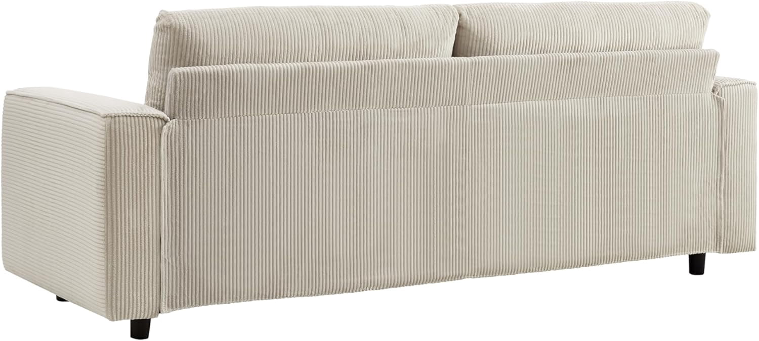 EPOWP 2-Piece Sleeper Sofa & Loveseat Set, 5-Seat Modern Corduroy Couches for Living Room, Tufted Plush Upholstery, High-Density Foam, Black Support Legs, Solid Wood Frame, Brown
