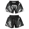 thumbnail image 6 of iiniim Kids Boys Muay Thai Shorts Boxing Kickboxing MMA Training Trunk Satin Fight BJJ Grappling Shorts Bottoms Type L 3-4, 6 of 7