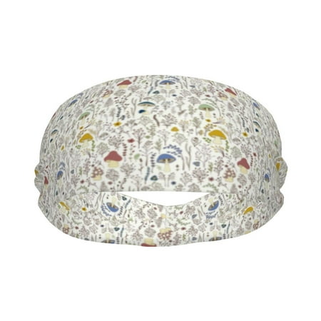 Colorful Mushrooms and Plants Sports Headband for Women Men Running Headband Sweat Bands for Cycling Yoga Spa Athleti Workout - Moisture Wicking Hairband