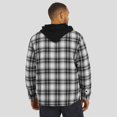 thumbnail image 5 of Men's Darius Rucker Collection by Fanatics  Black Oregon Ducks Plaid Flannel Quilted Full-Snap Hooded Shacket, 5 of 6