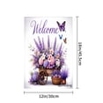 thumbnail image 4 of Amhnf Welcome Lavender Flower Garden Cart Butterfly Garden Flag For Home Outdoor Garden Yard Decor 12x18 inch, 4 of 5