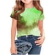 thumbnail image 2 of Blusas y camisas de manga corta con cuello redondo Camiseta estampada de manga corta para niños Cuello redondo Media manga Casual Versátil Top de poliéster para niñas, 2 of 5