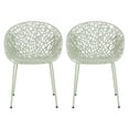 thumbnail image 3 of Christopher Knight Home Modern Outdoor Dining Chairs, Openwork Design, Green, Set of 2, 3 of 12