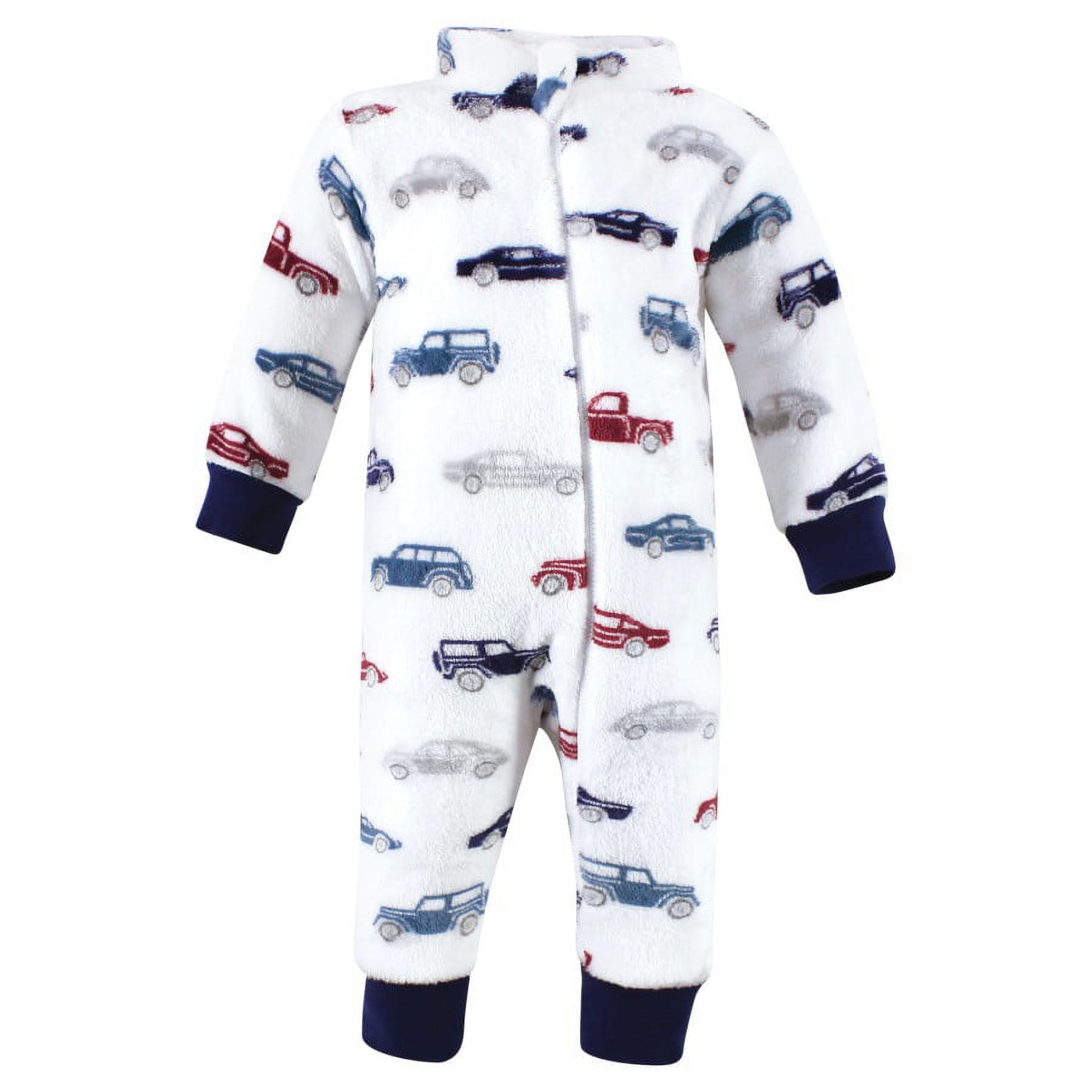 Hudson Baby Infant Boy Plush Jumpsuits, Cars, 0-3 Months