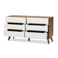 thumbnail image 3 of 6-Drawer Wood Dresser - Modern Storage Chest, Bedroom Furniture, Cutout Handles, 55.98" Wide, 3 of 8