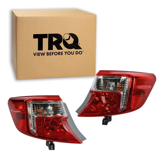 TRQ 2 Piece Driver & Passenger Side Outer Tail Light Assembly Set Fits 2012-2014 Toyota Camry TO2802111 TO2804114 TO2805114