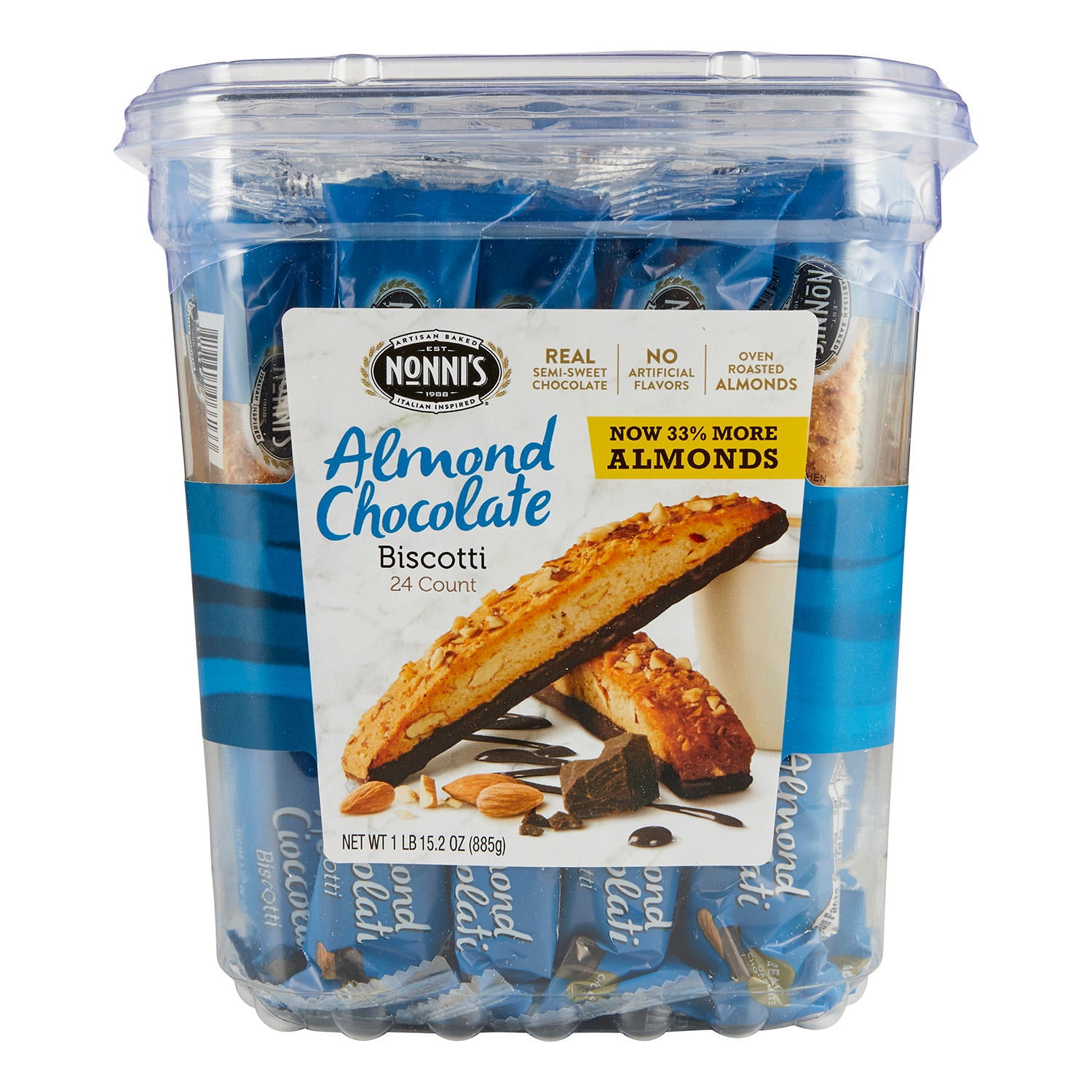 Nonni's Almond Cioccolati Biscotti, Italian, 25 ct. Individually