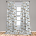 thumbnail image 5 of Ambesonne Cartoon Curtains, Rainbow Clouds Composition, Pair of 28"x84", Pale Grey and Multicolor, 5 of 5