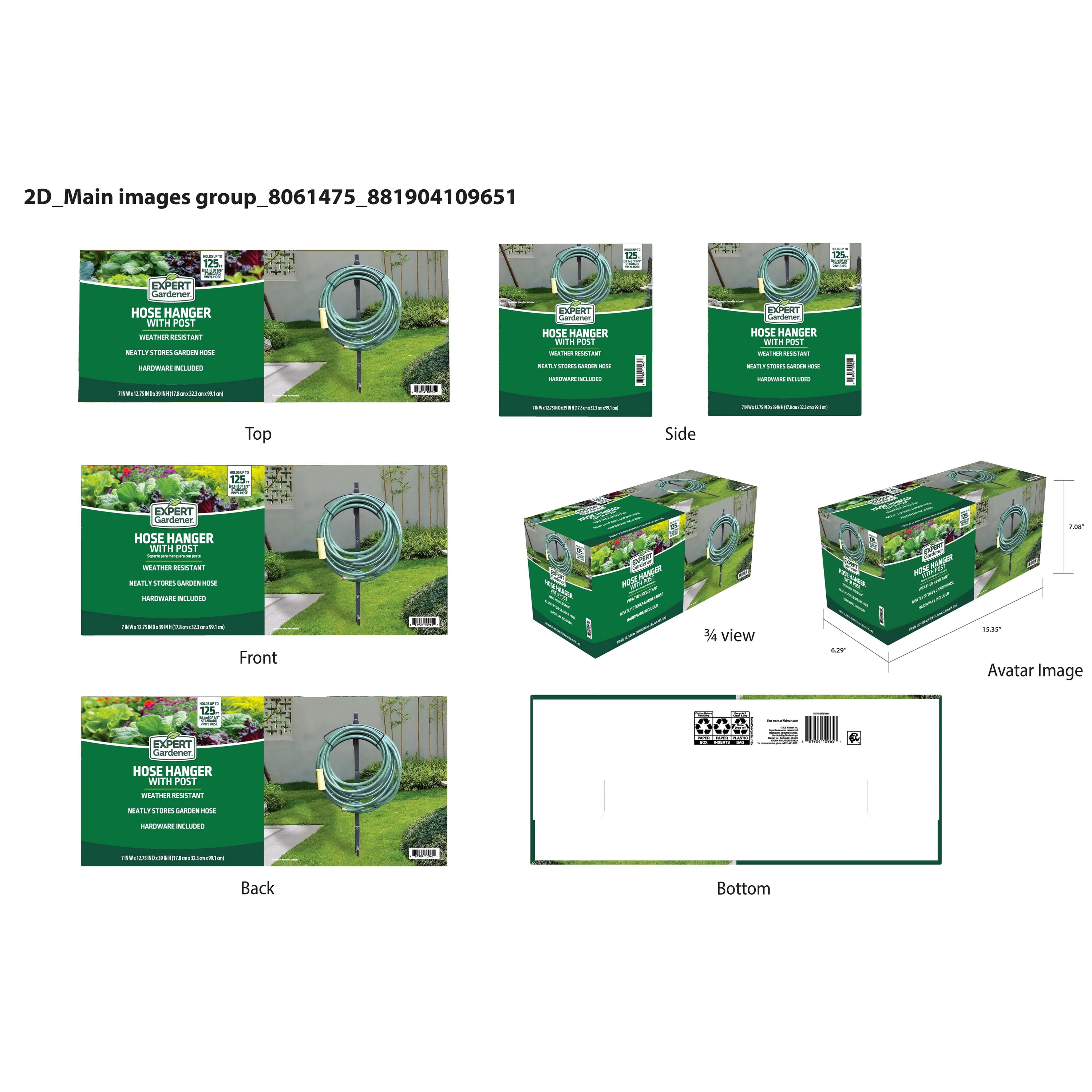 Expert Gardener 125 Ft Metal Hose Holder Post with Weather-Resistant Coating