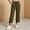 Army Green, variant on Women's Linen-Blend Nine-Minute Pants, High Waist Drawstring, Lace Hem, Casual Trousers with Pockets for Home & Vacation Wine S
