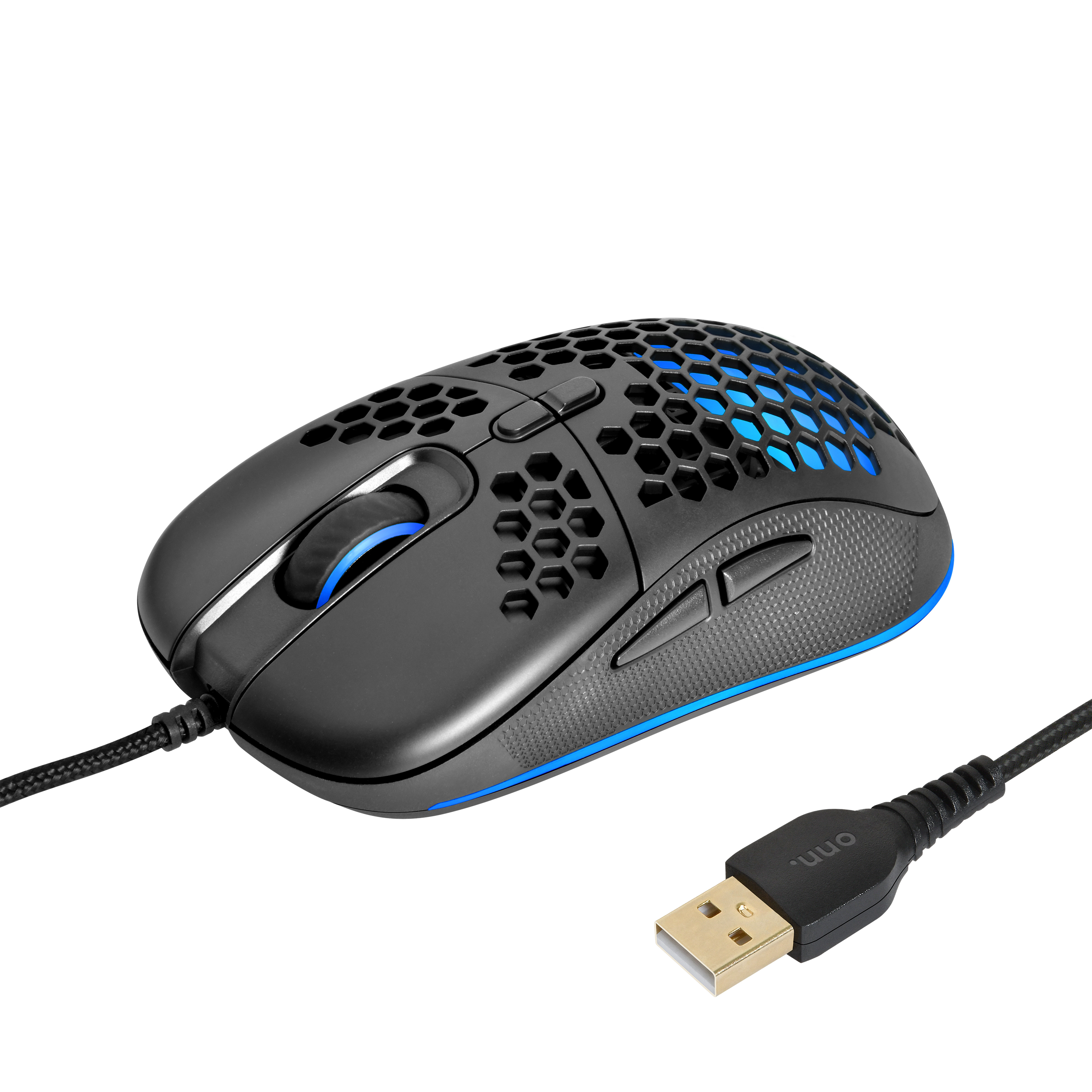 onn. Lightweight Gaming Mouse with LED Lighting and 7 Programmable Buttons, Adjustable 200-7200 DPI - image 3 of 13