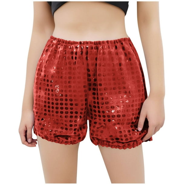 Odeerbi 3-12 Años Niños Niñas Lentejuelas Metálicas Sparkly Pantalones Cortos de Baile Sport Atletic Pantalones Cortos Etapa Rendimiento Trajes Verano Pantalones Color Sólido