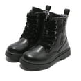 thumbnail image 7 of Boys Girls Waterproof Lace Up Side Zipper Mid Calf Combat Boots Black 11.5 Little Kid, 7 of 7