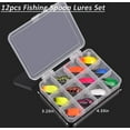 thumbnail image 2 of Fishing Jig Hooks Spoons Lure Baits 12pcs Trout Fishing Kit Hard Metal Spinner Baits Fishing Jig Spoon Lures Kit with Tackle Box, 2 of 6