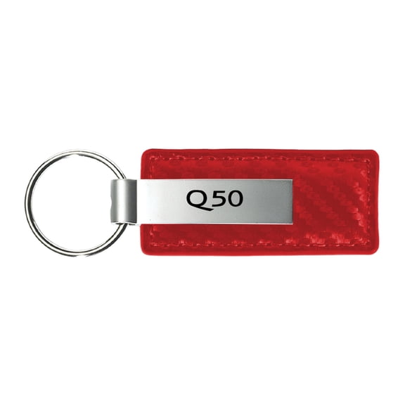 Infiniti Q50 Carbon Fiber Leather Key Chain (Red)
